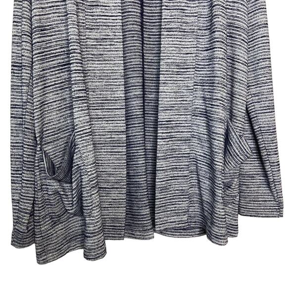 Gap Softspun Navy Long Sleeve Striped Open Front Cardigan Size Medium - Picture 5 of 7